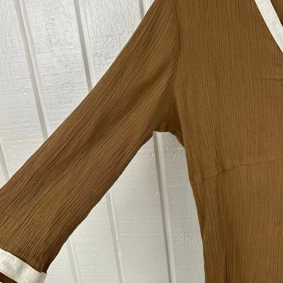 ATHLETA Women Swim Beach Pool Cover Up Dress Vacation Brown Boho Size Small - Picture 2 of 9